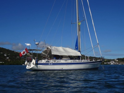 BnG at anchor in Falmouth Harbour Antigua